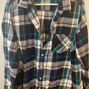 Old Navy The Classic Shirt XXL Plaid Flannel Navy